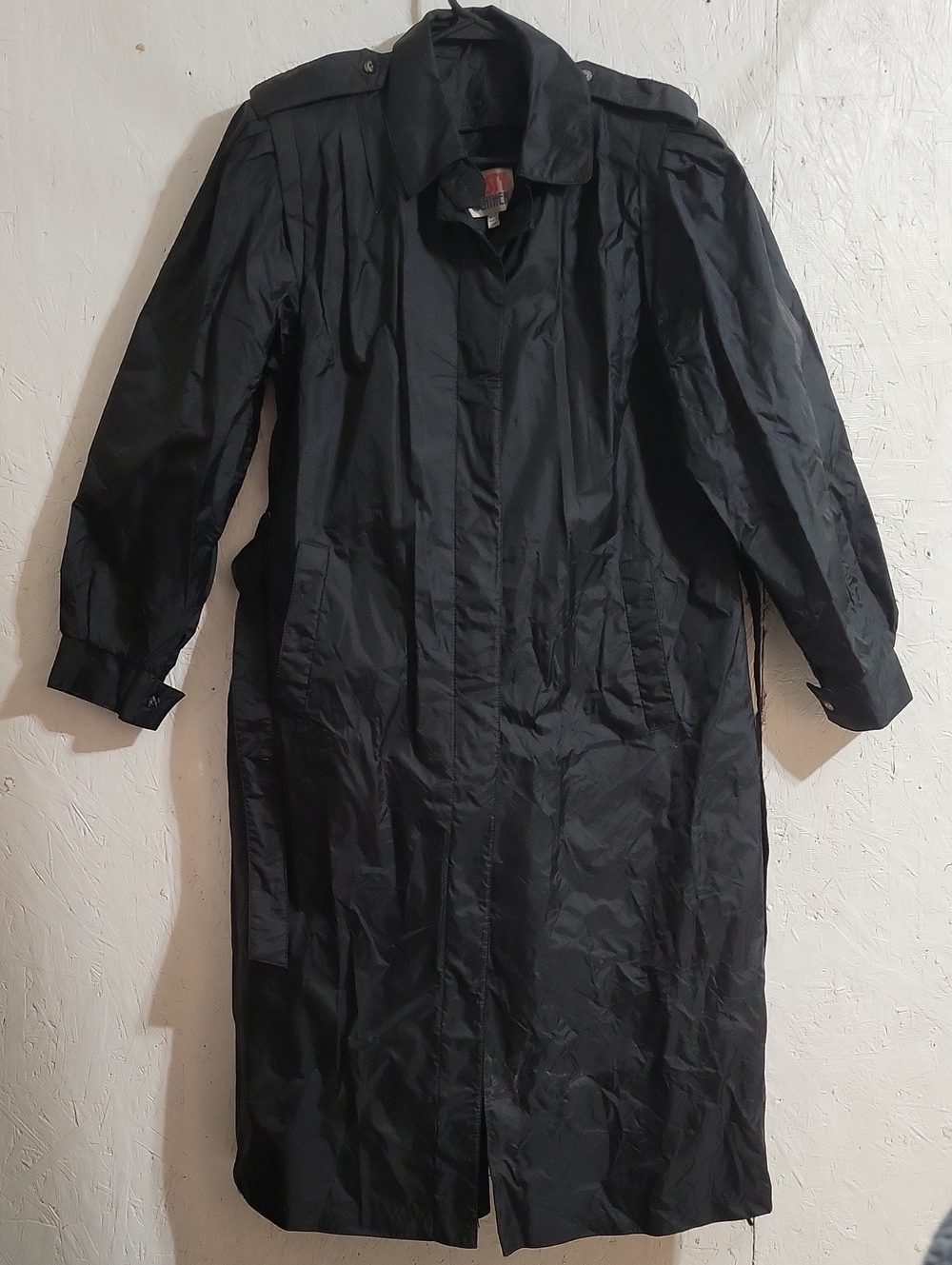 Vintage Misty Weather Black Trench Raincoat AA51